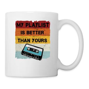 Retro Kassette Cool Musiker - Tasse - Weiß - Rechts