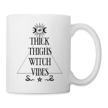 Thick Thighs Witch Vibes Halloween Wicca Hexe - Tasse - Weiß - Rechts