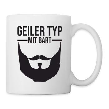 Geiler Typ Mit Bart - Bartträger Bartwuchs - Tasse - Weiß - Rechts