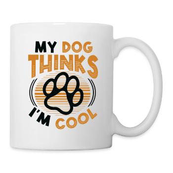 Mon chien pense que je suis cool. - Mug blanc - blanc - Droite