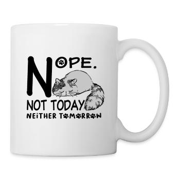 Lazy cat not today and tomorrow also non-putty - Mug - white - Right