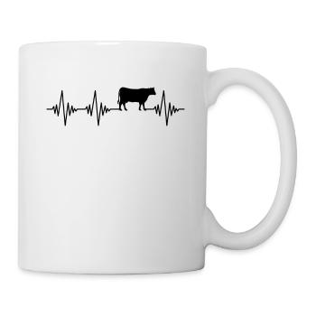 Kuh Herzschlag - Tasse - Weiß - Rechts