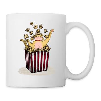 Cat bathes in popcorn cat fun design kids' putty - Mug - white - Right