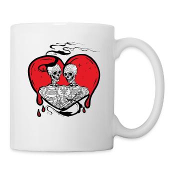 Till Death Midnight Lovers Gothic Skull Bones - Mug - white - Right