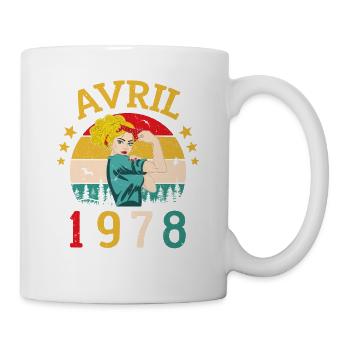 Avril 1978 Anniversaire Vintage Happy Birthday - Mug blanc - blanc - Droite