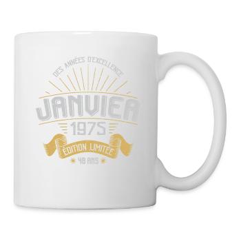 Des Années D'excellence Janvier 1975 48 Ans - Mug blanc - blanc - Droite