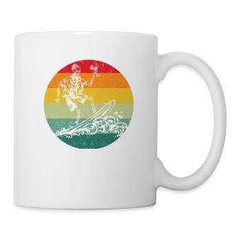 Hawaii Surfer Skeleton Halloween Beach Effrayant - Mug blanc - blanc - Droite