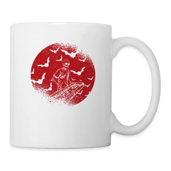 Skeleton Piano Jouant de la musique d’Halloween Moon - Mug blanc - blanc - Droite