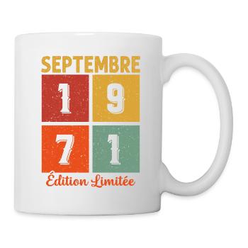 Septembre 1971 Cadeau D'anniversaire - Mug blanc - blanc - Droite