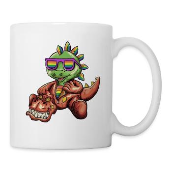 LGBTQ - Dinosaur - T-Rex Wearing Dino Costume - Mug - white - Right