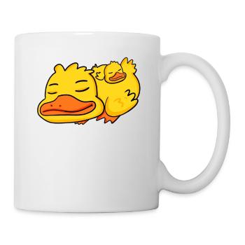 Papa Canard avec Bébé Canard - Mug blanc - blanc - Droite