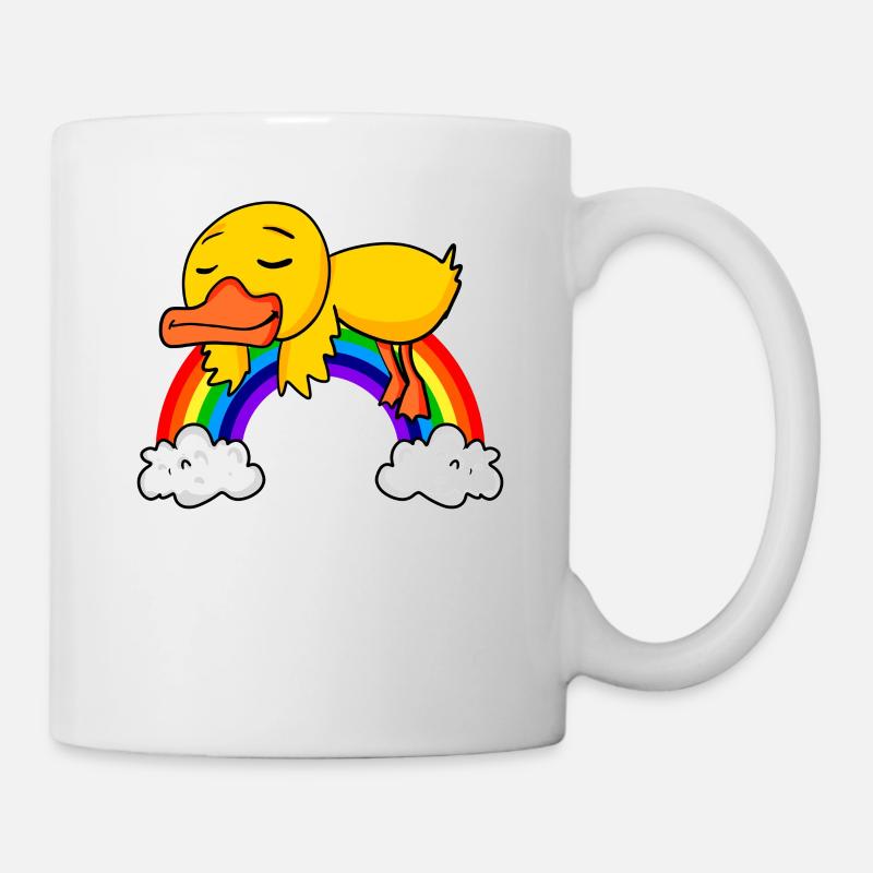 Regenbogen Ente - Tasse - Weiß