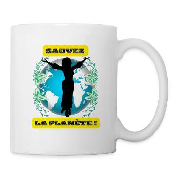 sauvez la planète - Mug blanc - blanc - Droite