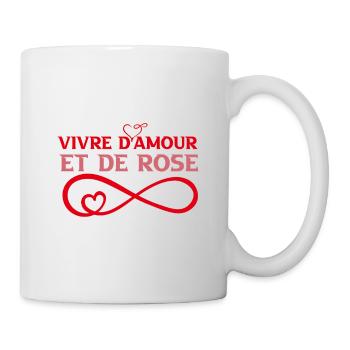 vivre d amour et de rosé - Mug blanc - blanc - Droite