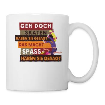 GEH DOCH SKATEN Skateboard Skater-Rampe Skating - Tasse - Weiß - Rechts