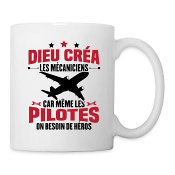 Cadeau humour mécanicien d'avion - Mug blanc - blanc - Droite