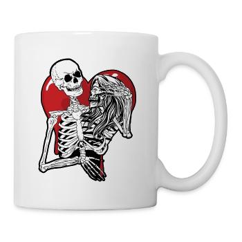 Till Death Midnight Lovers Gothic Skull Bones - Mug - white - Right