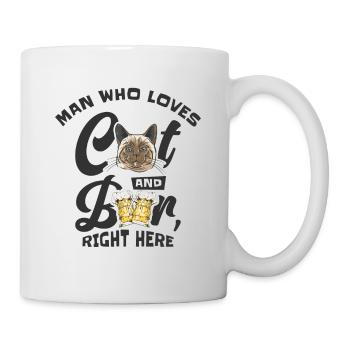 L’homme, les chats et la consommation de bière - Mug blanc - blanc - Droite