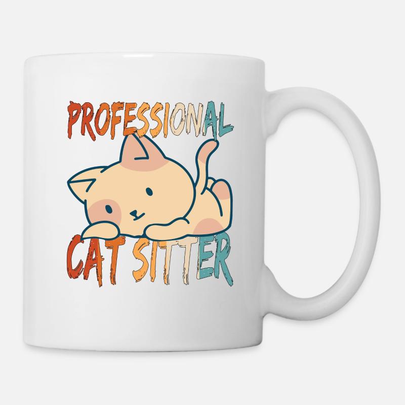 Professional cat Sitter with Cute Cat - Mug - white