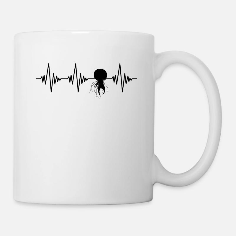 Qualle Herzschlag - Tasse - Weiß