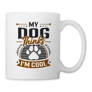 Mon chien pense que je suis cool. - Mug blanc - blanc - Droite