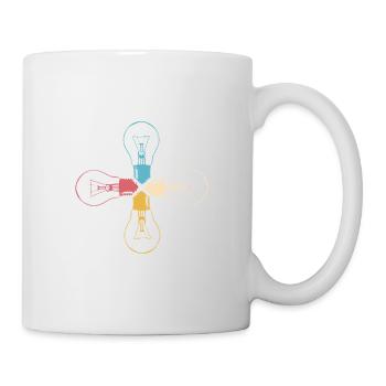 Idee Glühbirne Licht Gehirn cool Lampe Denken 3 - Tasse - Weiß - Rechts