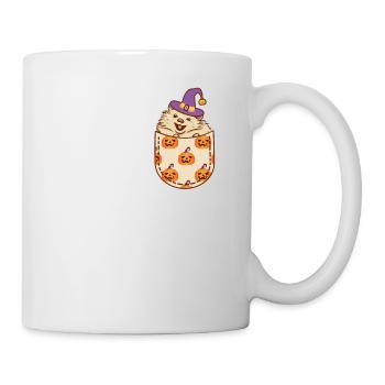 Pocket Hedgehog Witch Pumpkin Halloween Animal - Mug - white - Right