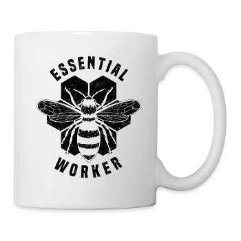 Essential Worker Beekeepers working with - Mug - white - Right