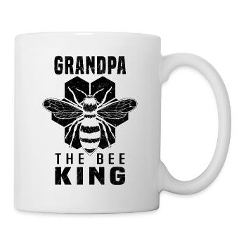 Honeybee Grandpa Beekeeper Grandpa The King of bees - Mug - white - Right