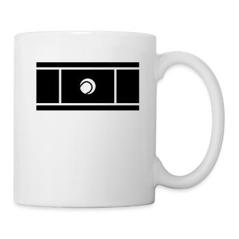 Stilisierter Tennisplatz und Tennisball - Tasse - Weiß - Rechts