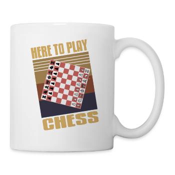 Here To Play Chess Retro Vintage Design T-Shirt - Tasse - Weiß - Rechts