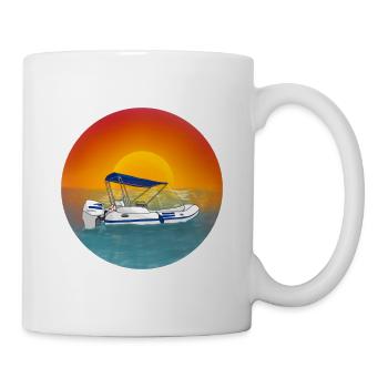 Schlauchboot Motorboot - Tasse - Weiß - Rechts