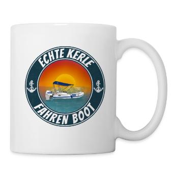 Echte Kerle Fahren Boot - Tasse - Weiß - Rechts