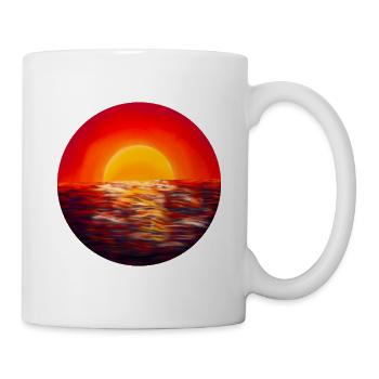 Coucher de soleil sur la mer - Mug blanc - blanc - Droite