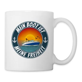 Mein Boot meine Regeln Motorboot - Tasse - Weiß - Rechts
