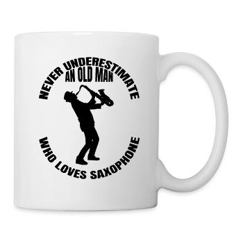 Saxophone Music Saxophonist Instrument Saxophone - Mug - white - Right