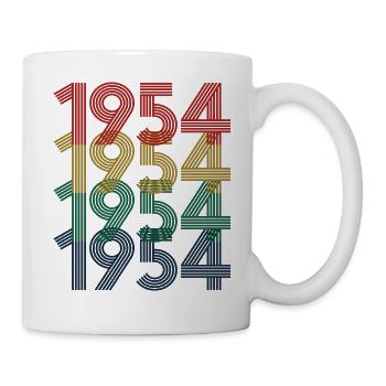1954 70. Geburtstag Männer Frauen 70 Jahre alt Jahrgang - Tasse - Weiß - Rechts