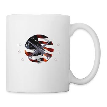 Verbot Idioten nicht Waffen Design American Flag Gun Zitat - Tasse - Weiß - Rechts