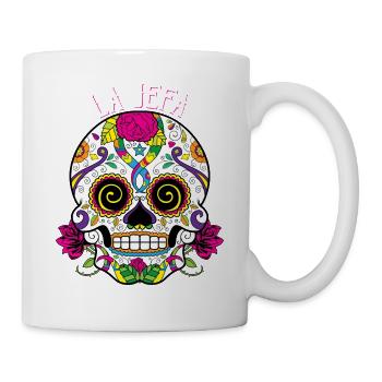 Sugar Skull La Jefa The Boss Dia De Los Muertos Ci - Mug - white - Right