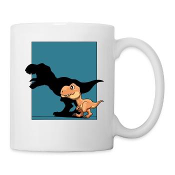 Dinosaurier T-Rex Schattenfigur Dino - Tasse - Weiß - Rechts