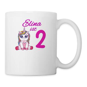 Kindergeburtstag 2 Jahre Mädchen Name Elina - Tasse - Weiß - Rechts