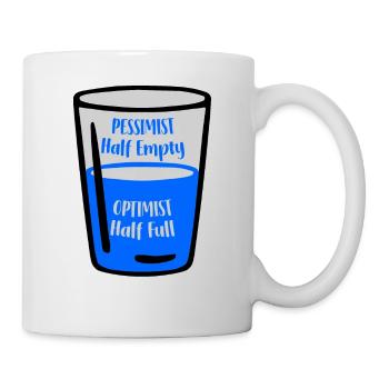 Le verre optimiste est à moitié plein de verre pessimiste est Hal - Mug blanc - blanc - Droite