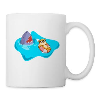 Es ist in Ordnung, ich bin in Ordnung, alles ist in Ordnung Katze und Shar - Tasse - Weiß - Rechts