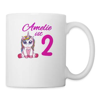 Kindergeburtstag 2 Jahre Mädchen Name Amelie - Tasse - Weiß - Rechts
