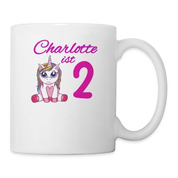 Kindergeburtstag 2 Jahre Mädchen Name Charlotte - Tasse - Weiß - Rechts