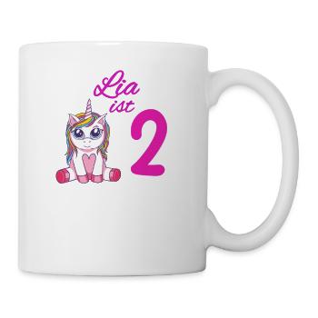 Kindergeburtstag 2 Jahre Mädchen Name Lia - Tasse - Weiß - Rechts