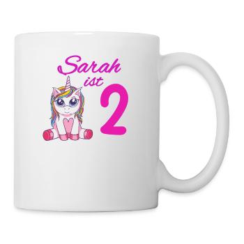 Kindergeburtstag 2 Jahre Mädchen Name Sarah - Tasse - Weiß - Rechts
