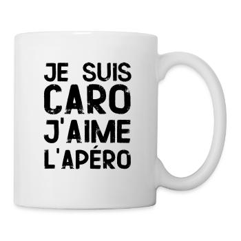 tee shirt femme humour apero Caro Carole - Mug blanc - blanc - Droite
