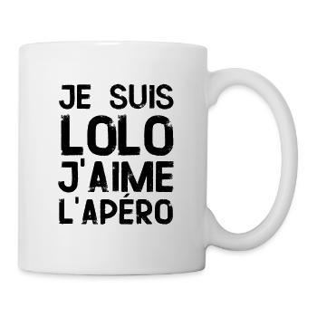je suis Lolo j'aime l'apéro Cadeau pour laurent - Mug blanc - blanc - Droite