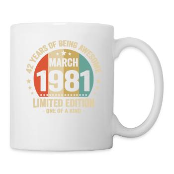 Vintage Geburtstagsgeschenkidee März 41 - Tasse - Weiß - Rechts